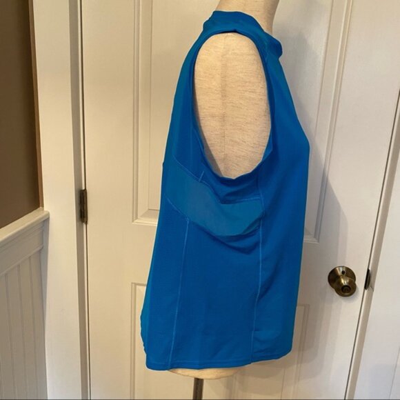 BROOKS TOP SLEEVELESS TANK BLUE STRETCH CREW NECK ACTIVE SIZE L - Picture 6 of 8